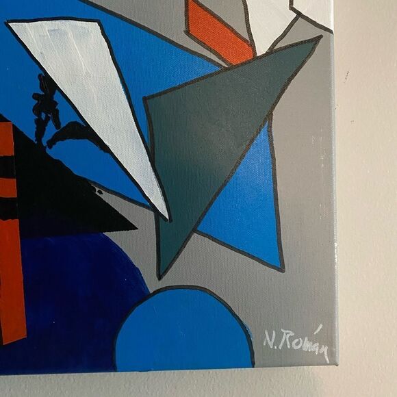 Original Abstract Art Painting 20x24 Signed - Picture 2 of 6